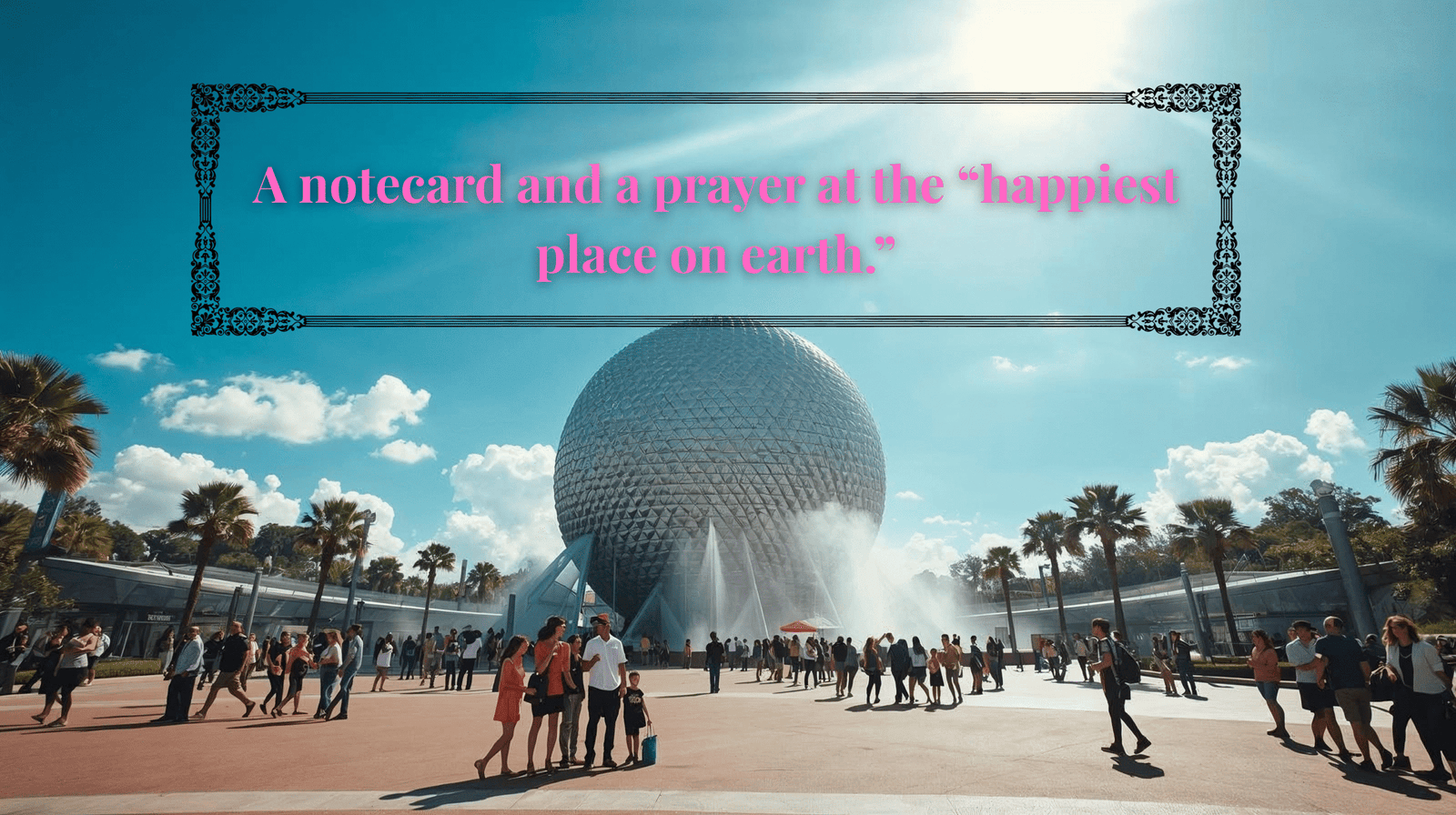 Epcot Center at Walt Disney World under a bright blue sky